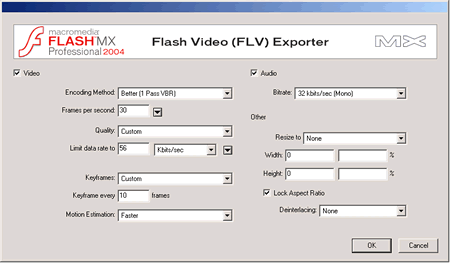 Figure 3. Flash Video (FLV) Exporter