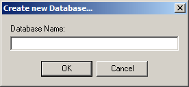 Create new database, database name goes here....