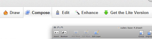 DrawIt uses icons in tab control text.