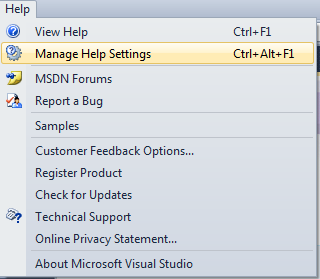 Microsoft MSDN Local Help Library for Microsoft Visual Studio 2010